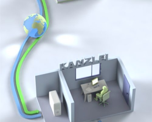 Illustration: verschlüsselte Verbindung zur Kanzlei